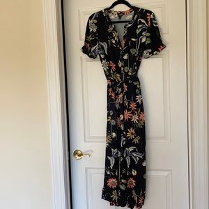 Dark navy floral jumpsuit